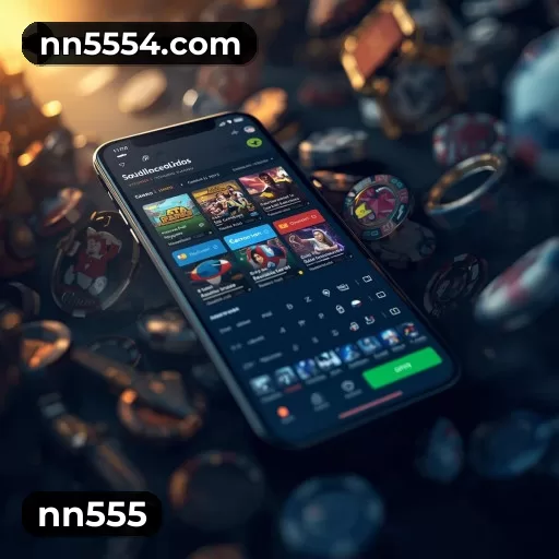 Imagem promocional da nn555 mostrando a plataforma e suas vantagens